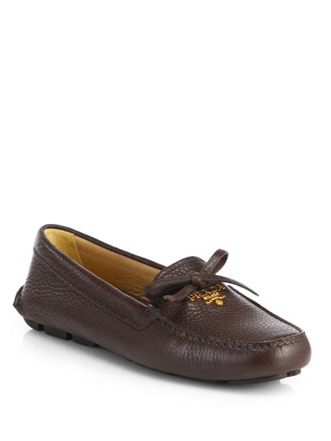 prada bow leather driver loafers|Women’s Prada Drivers Shoes .